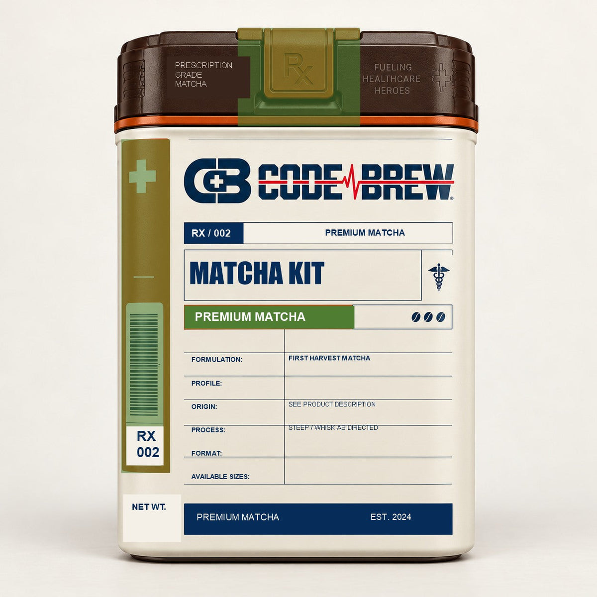Matcha Kit - Code Brew prescription packaging
